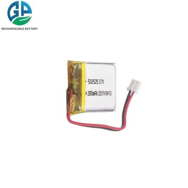 502525 Customized 3.7V 280mAh Li-Polymer Battery Pack with 500 Times Cycle Life