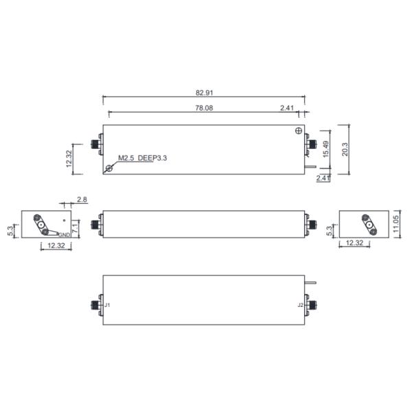 0.5-2 GHz 100W amplificador de banda ancha de bajo ruido para equipos de comunicación de sistemas de RF