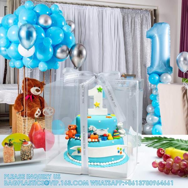 10x10x10Inch Tall Cake Box,5Pack Bakery Boxes For Dessert Bread Pastry,Cake Boxes With Cake Boards,Treat Boxes