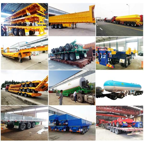 Желтый Tipper тележки трейлер самосвала трейлера Semi 45 Semi низкого футов трейлера кровати