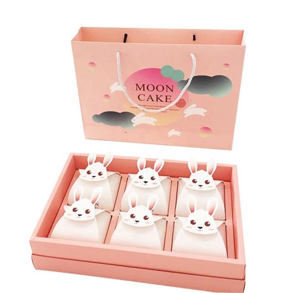 Caixa de empacotamento do Mooncake de papel do cartão com impressão deslocada da cor de CMYK 4