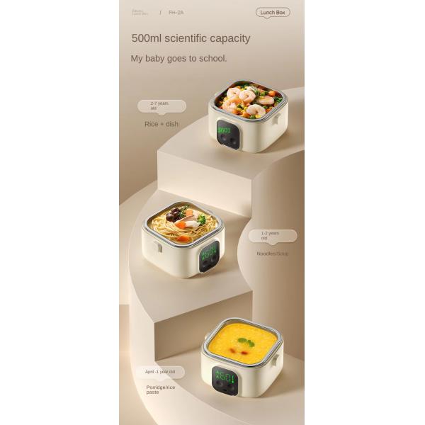 Electric Lunch Box Baby'S Constant Temperature Bowl Cordless Heating Feature For Supplementary Food Dinner