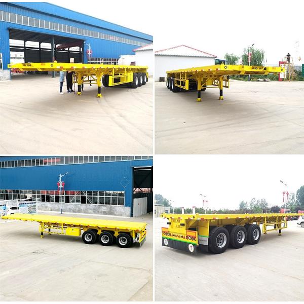 Second Hand Flatbed Container Semi Trailer with 50T Load Capacity