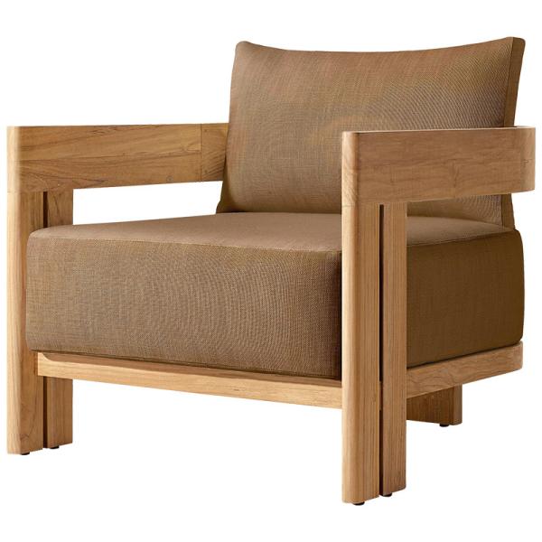 Nordic Morden Teak Wood Garden Sofa And Table Leisure Chair  Set Outdoor Furniture
