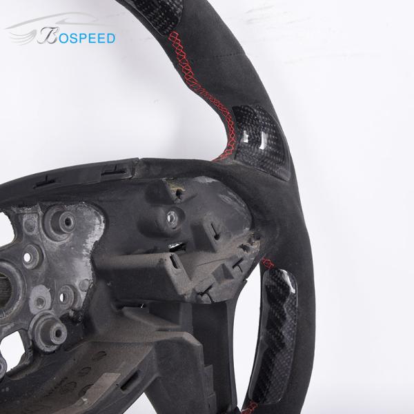 2022 Special Custom Real Cadillac Steering Wheel Alcantara Red Stripe With Patches