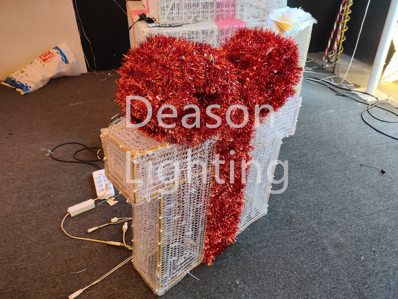 Lighted christmas gift boxes