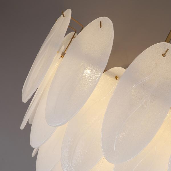 Modern chandeliers for living room glass round art décor leaf chandelier(WH-MI-320)
