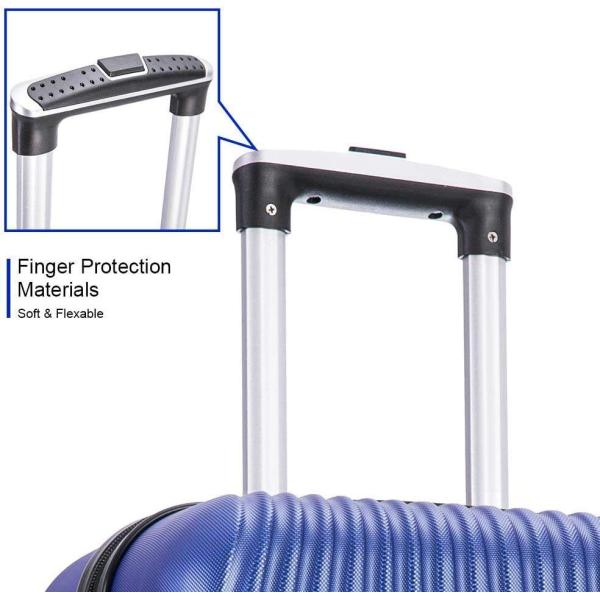 Ensemble de bagages à coque dure 3 pièces, valises à roues tournantes à 360 degrés, poignée rétractable, 20 pouces à transporter