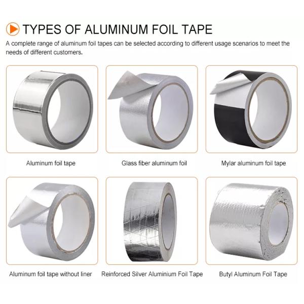 HVAC Aluminum Foil Packing Adhesive Tape For Sealing Patching Duct Pipe 10m