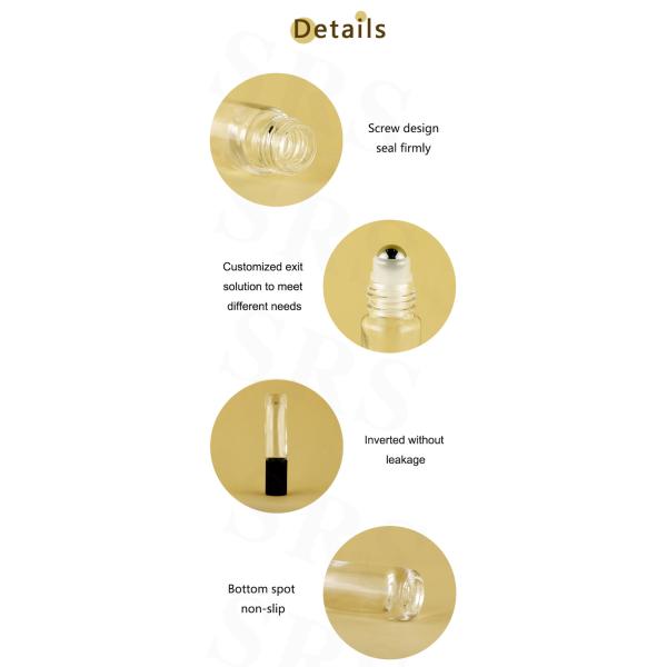 BLPM Glass Roll On Bottle Customized 4ml 5ml 8ml 10ml For Personal Care Usage