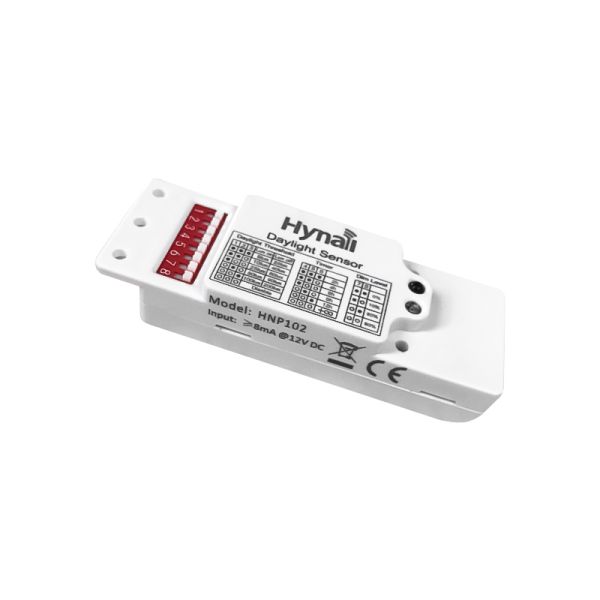 12~24VDC input built-in daylight sensor HNP102, 0~10V / PWM output, tri-level dimming control, dual-photocell differentiate natural light & lamp light, with built-in timer, 8PIN dip-switch settings