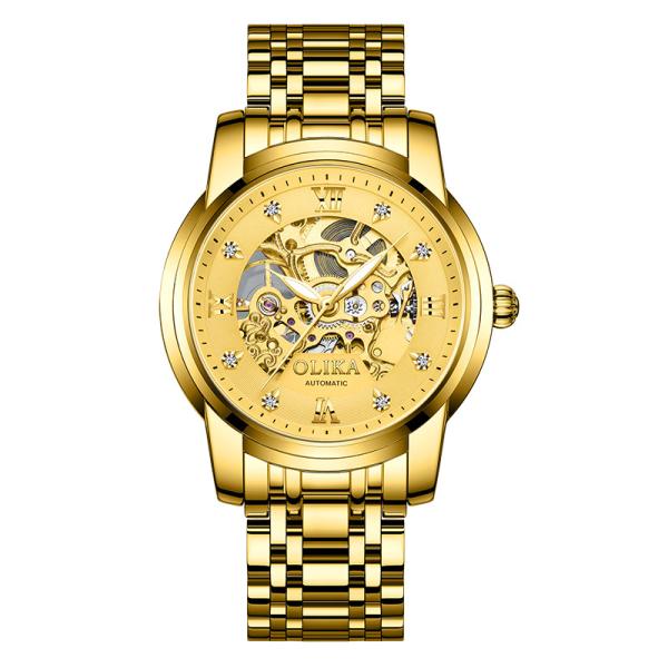 Relógio de pulso masculino de marca original de luxo oco 5ATM à prova d'água