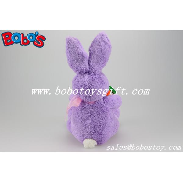 Easter Plush Toy Purple Bunny Rabbit Animal Holding Orange Carrot