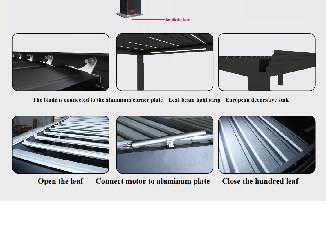 Telescopic Motorized Metal Skylight Ceiling Waterproof Sunshade Folding Roof Garden Aluminum Retractable Pergola