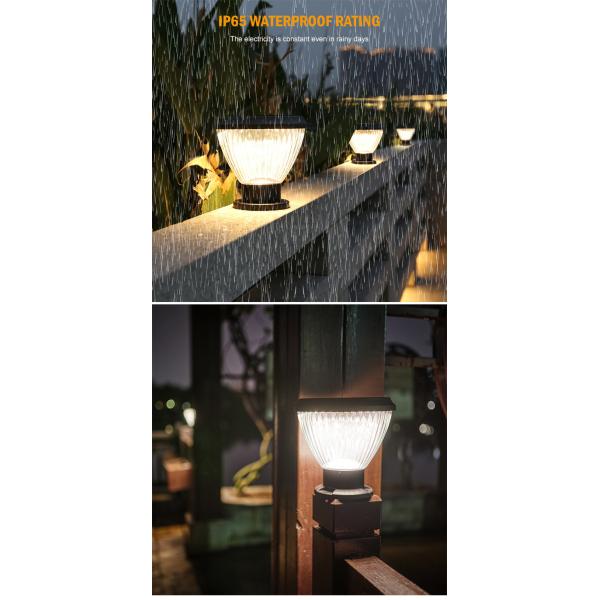 Garden LED Solar Outdoor Waterproof Decoration All In One Lamp Pillar Light