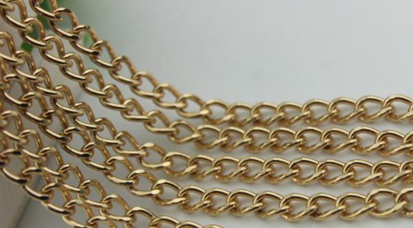 Design fashion wild purse hardware iron 7 mm width gold chain for bag