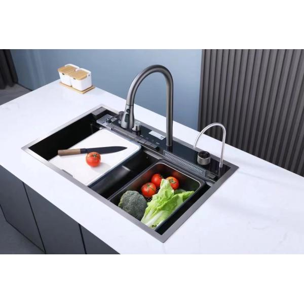 304 Stainless Steel Waterfall Kitchen Single Bowl Sink with Undermount Installation