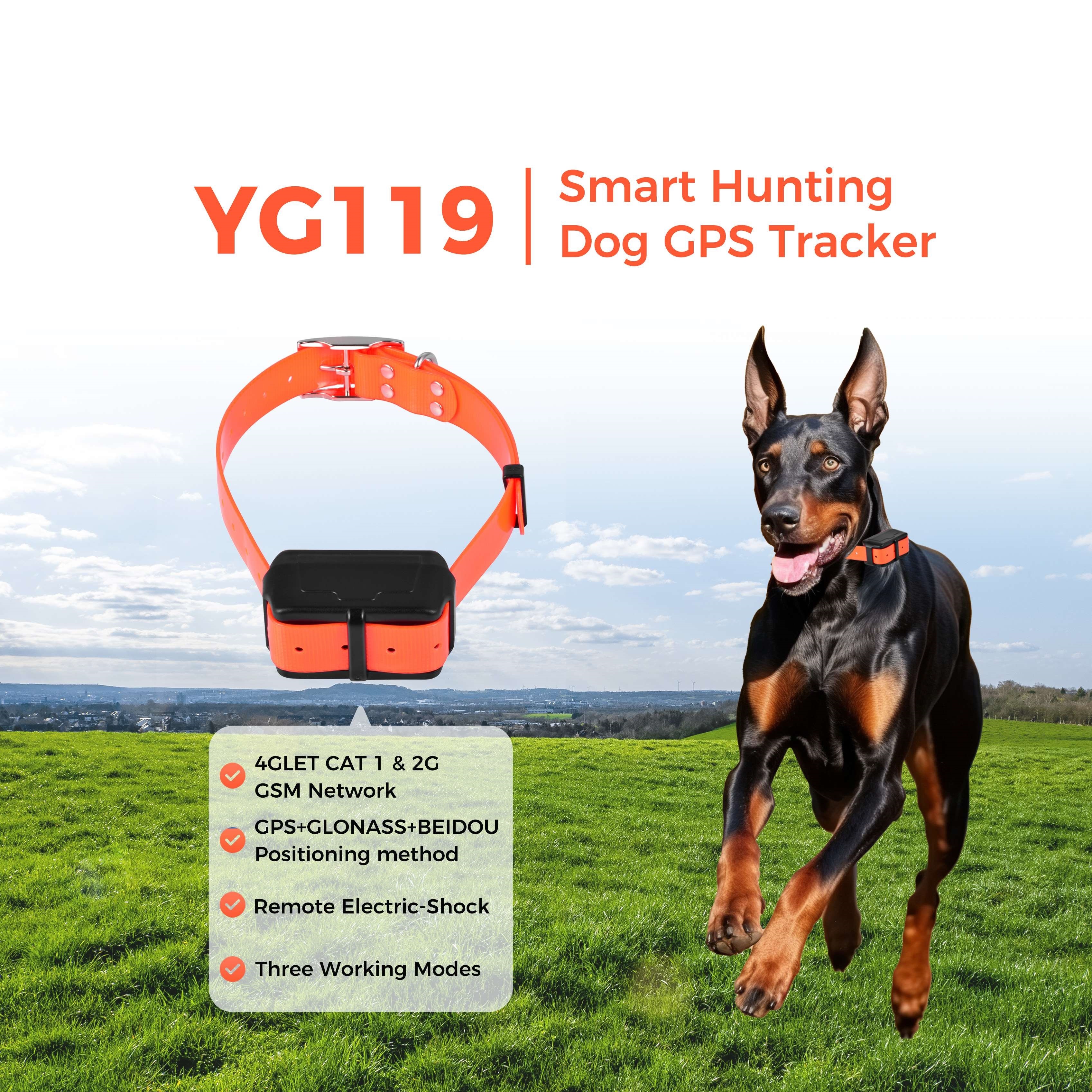 4G LTE GPS Dog Tracker Collar with Virtual Electronic Fence and IP67 Waterproof Smart Pet Tracking Device