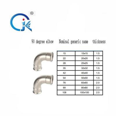 Compression Push Fit Stainless Steel Pipe Fittings 1.6MPa V Profile Connector Threaded