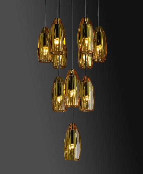 Brass Modern Circular Chandelier 60W Minimalist Design for Hotels
