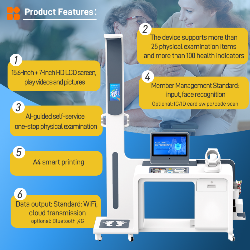 SH-T17 Factory Supply Smart Health Checkup Kiosk Medical Diagnostic Equipment with Body Analyzer