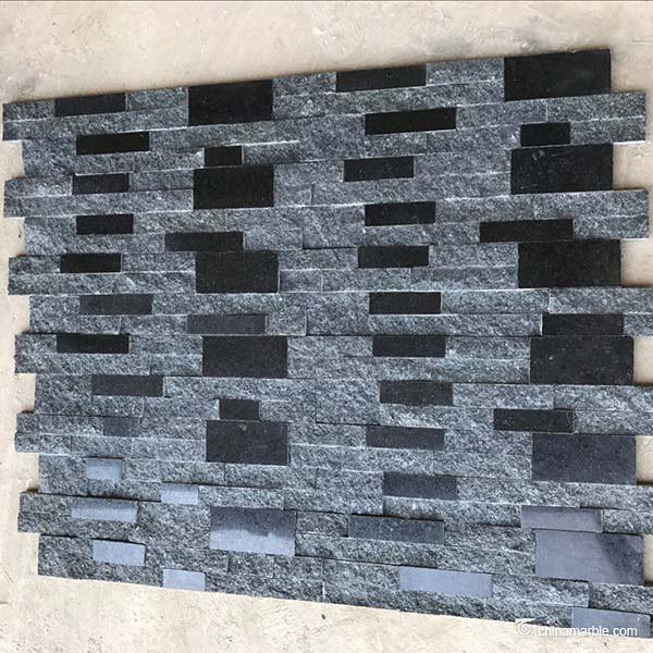 Natural stone , Natural Black Granite Wall Stone Cladding Ledge Stone
