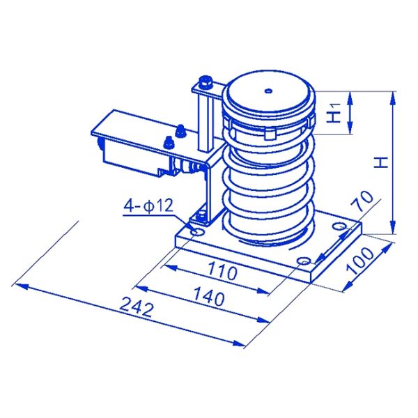 ≤0.63m/S Rated Speed Home Elevator Oil Buffer For Lift Safety Devices