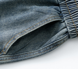 Loose Men's Jeans Washed Drawstring Elastic Waist Jeans Wide Leg