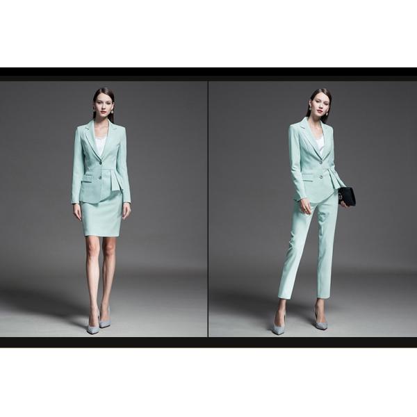 Мода 2021 Женский стройный формальный офисный юбки костюм с V-ошейник воротник и полные рукава