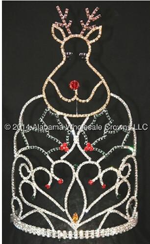 Elk rhinestone crowns custom deer christmas pageant crowns for holiday pageant crowns wholesale crystail pageant crowns