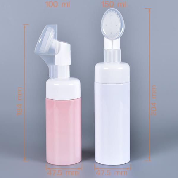 100ml 150ml Pink Empty Plastic Foam Bottle Hand Wash Foam Bottle With Brush