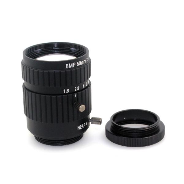 5MP 50mm Machine Vision Lens F1.8 Fixed Focus CS / C Mount For CCTV Camera