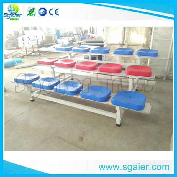 School Sports 4 Row Bleachers , High Material Strength Aluminum Grandstands