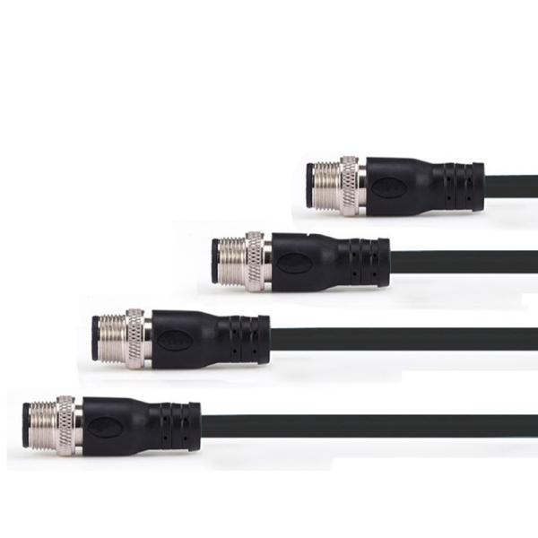 Custom IP67 Waterproof Connector M8 M12 3 4 5 8 12 17 Pin Male Female M12 Cable Industry Connectors