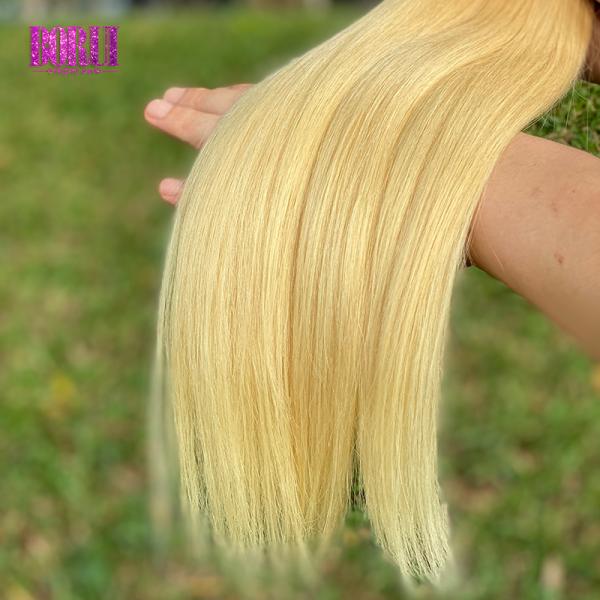 Покрашенные отбеленные белокурые расширения человеческих волос 195g 313