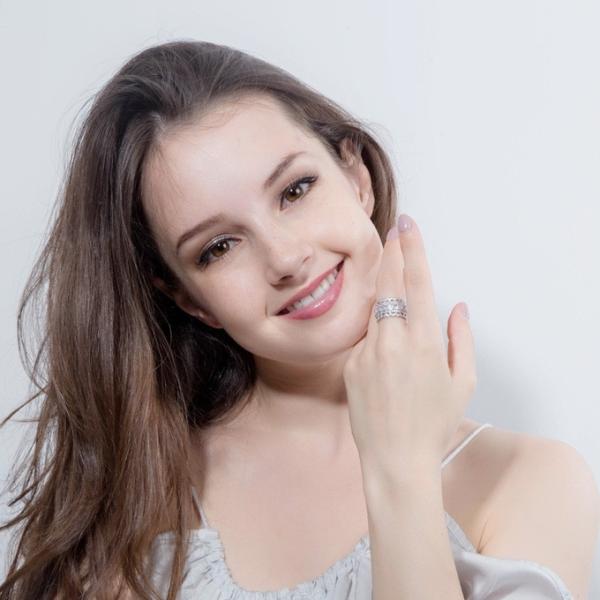 925 Sterling Silver Jewelry Vintage Purple Crystal Couple's Wedding Silver Rings Zirconia Ring Wedding Ring Jewelry