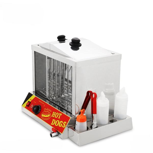 220V/110V Adjustable Steam Volume Hot Dog Warmer Display Machine with Bun Warmer 14KG