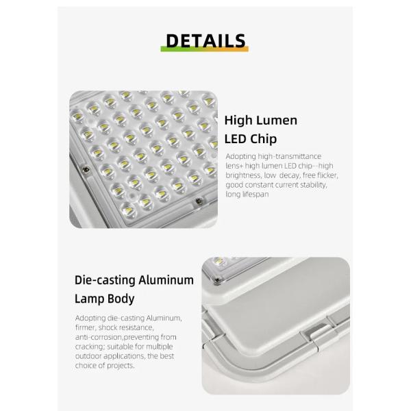 70Ra All In One Luz solar de calle 160lm/W Luz solar LED exterior 6V