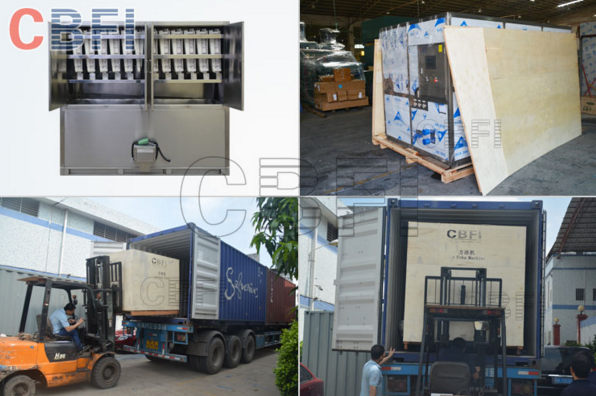 R404a Refrigerant 10 Ton Ice Cube Machine For Restaurant , Supermarket