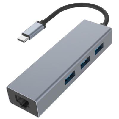 3 3,0 hub gauches d'USB C au gigabit RJ45 LAN Adapter Grey Color d'Ethernet