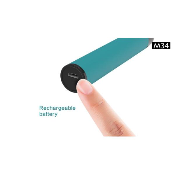 Wholesale M34 rechargeable vape device e-cigarette OEM hot sell china resources