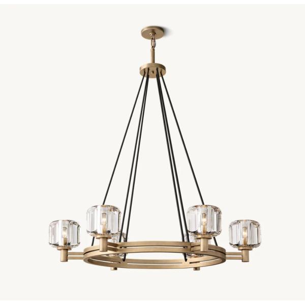 Hardwired Modern Linear Brass Ceiling Chandelier E12 / Candelabra Bulb Base