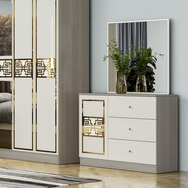 Contemporary Simple Wooden Frame King Size Bed Master Room Complete Double Home Luxury Modern Bedroom Furniture Set