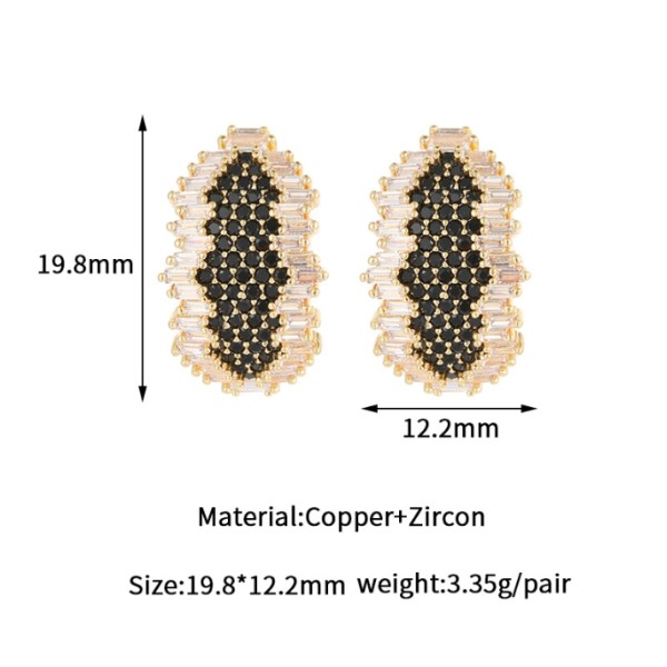 Brass 14k Gold Plated Zircon Studs Butterfly Enamel Flower Earring for Women's Fashion Earrings Accessories