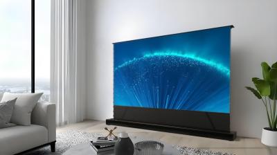 Foldable Electric Floor Projector Screen 72 Inch -150 Inch Portable Projector Screen