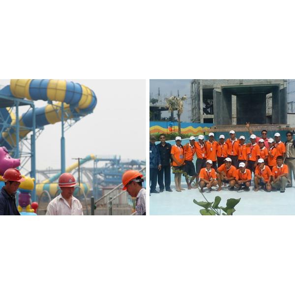 Стеклоткань спортивной площадки Аква семьи коммерчески сползает для игр тематических парков