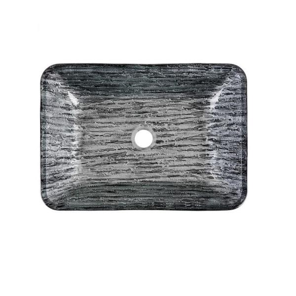 Titanium Black / Gray Bathroom Wash Basins L460 * W330 * H105mm Rectangular Black Vessel Sink