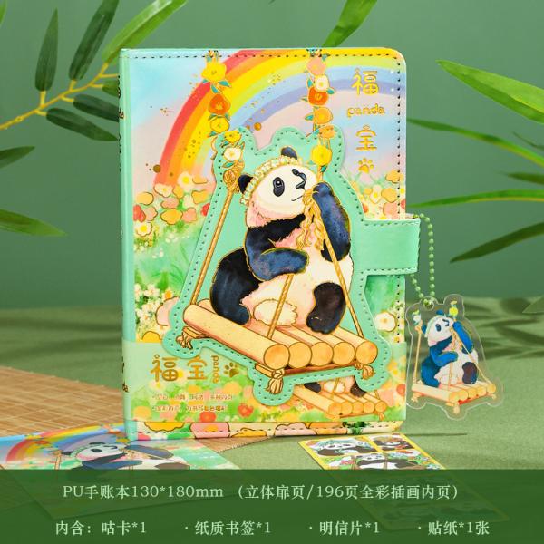 Kawaii Panda Notebook Gift Box Journal Set With Notebook Pen Handheld Fan Thermos
