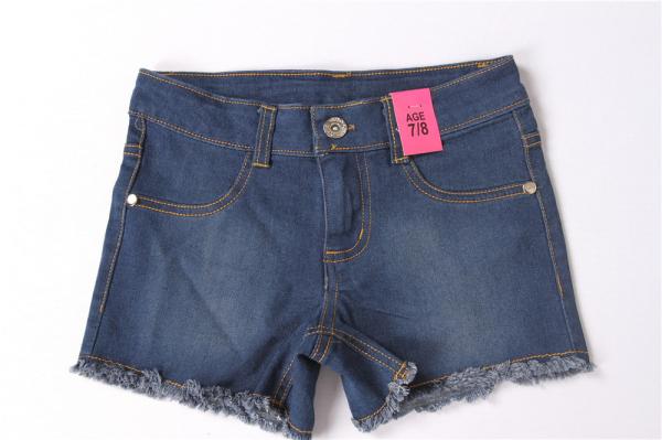 82% Cotton 16% Polyester Junior Girls Blue Jean Shorts Distressed Denim Shorts