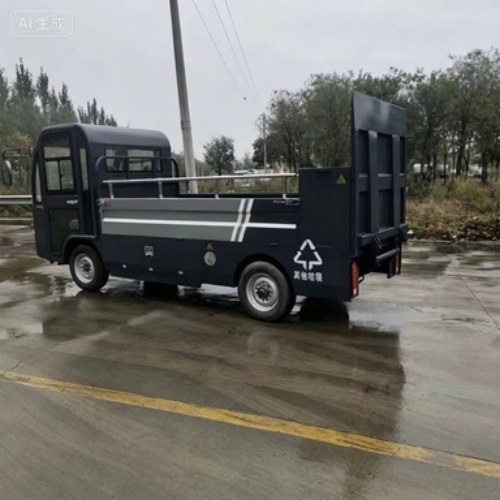 `Enclosed Cabin 8‑Bin Garbage Transport Truck With Tail Lift, Electric Sanitation Waste Collection Vehicle`